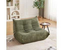 MIVRAY Zitzak 127 X 99 X 83 Cm - Togo Stijl Loungestoel Met Hoge Dichtheid Schuim En Rugleuning - Voor Woonkamer En Slaapkamer - Chenille Groen
