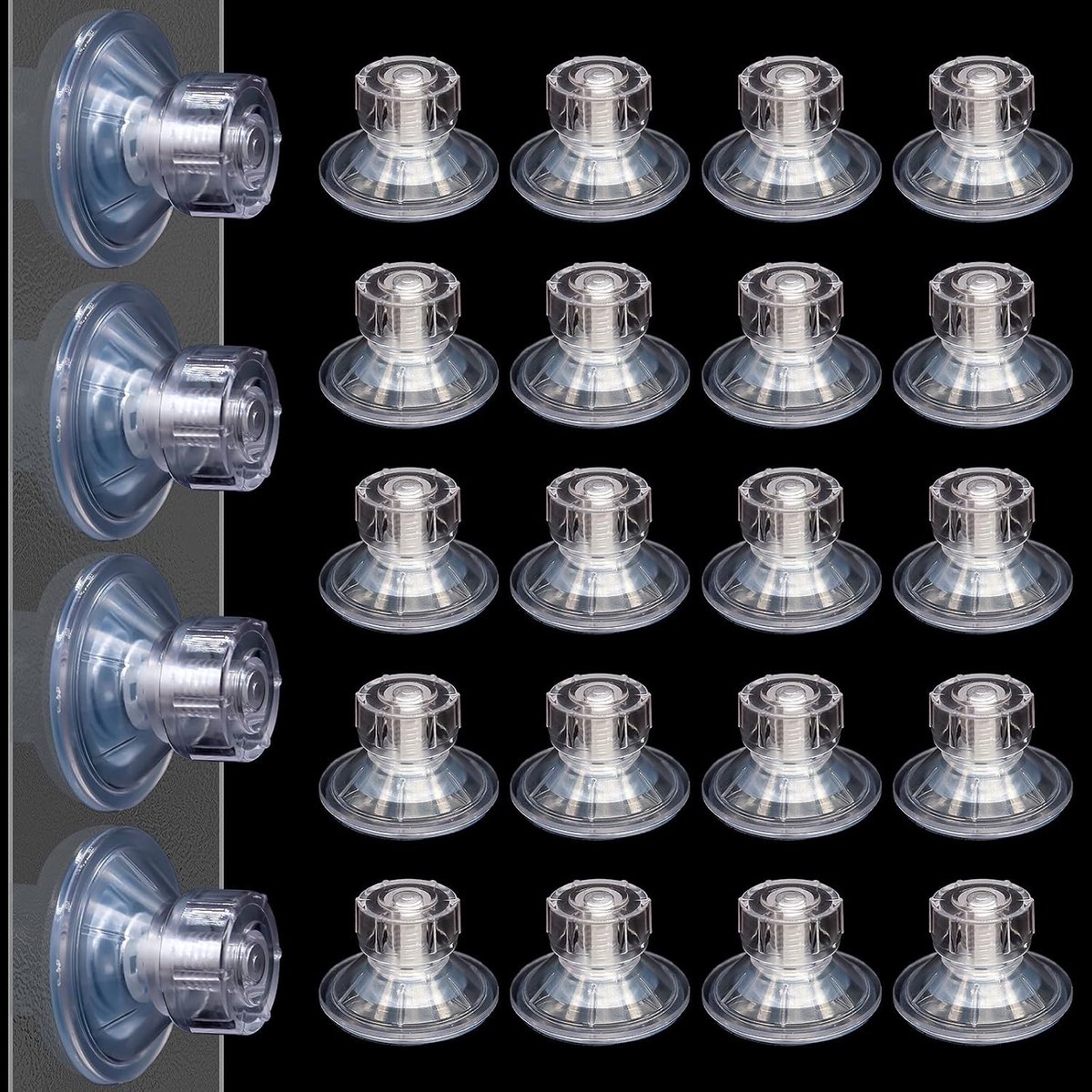Zuignap met schroefdraad - Transparant - 45 mm - Sterke PVC en ABS Zuignap met M6 Schroef - Voor Camper en Campinggebruik