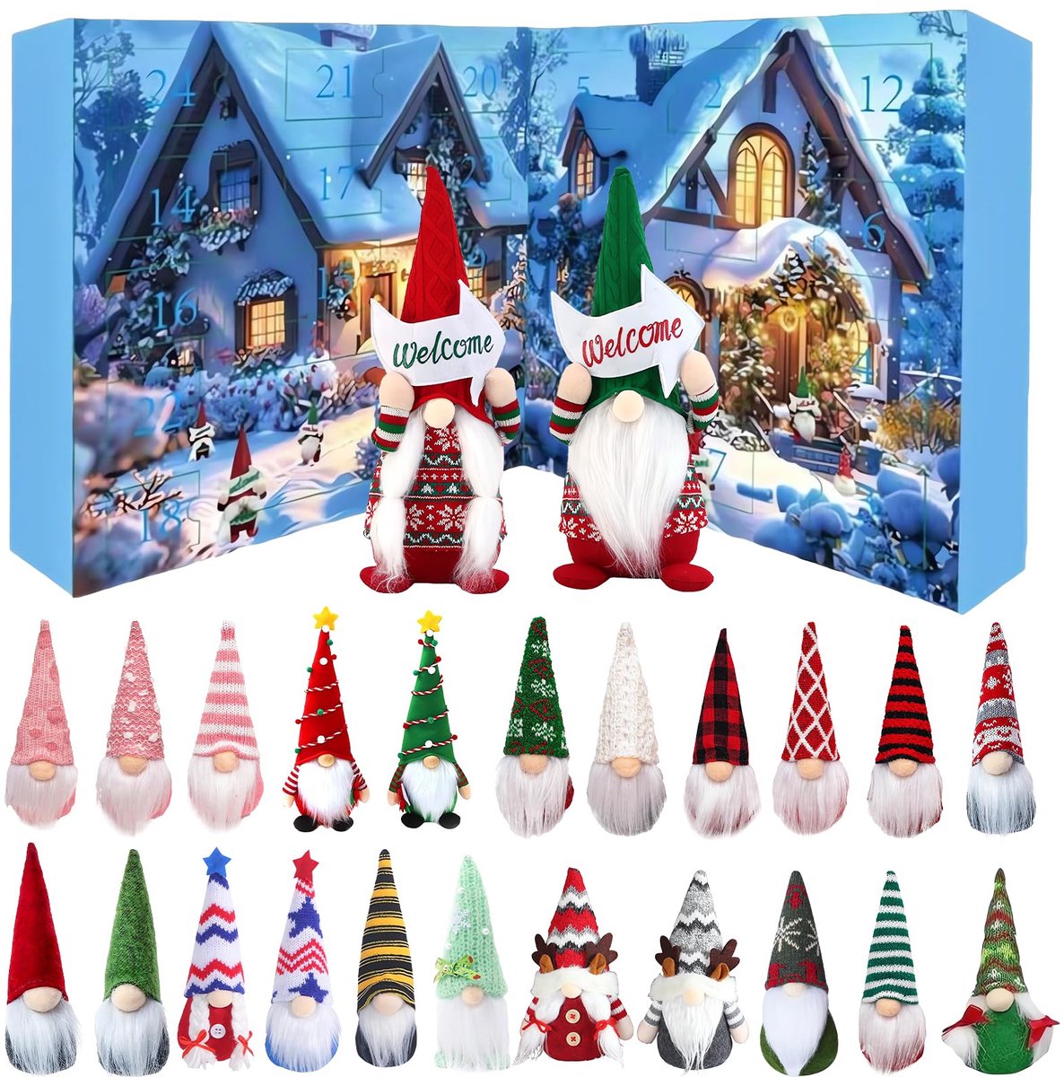 24-delige adventskalender 2025 - decoratieve kerstkalender - aftelling van 24 dagen - perfect voor volwassenen - ShopVlot
