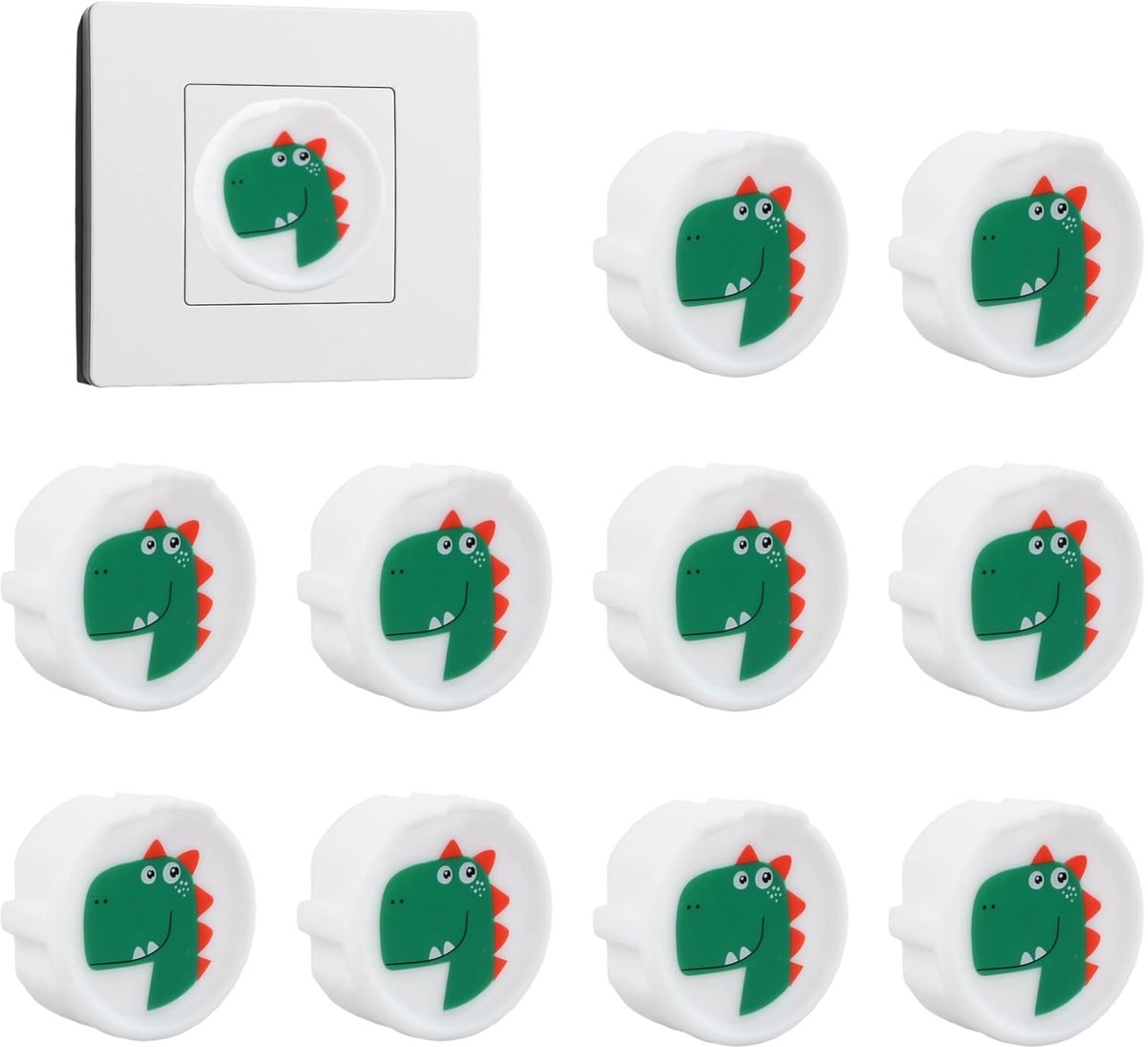 Siliconen stopcontactzekeringen 10 stuks - type F - decoratieve afdekking - veiligheid voor baby's - ShopVlot