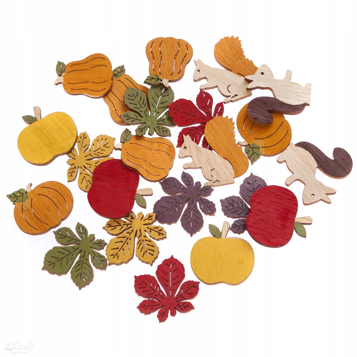 Zelfklevende Houten Herfst Motieven - 20 Stuks voor Scrapbooking