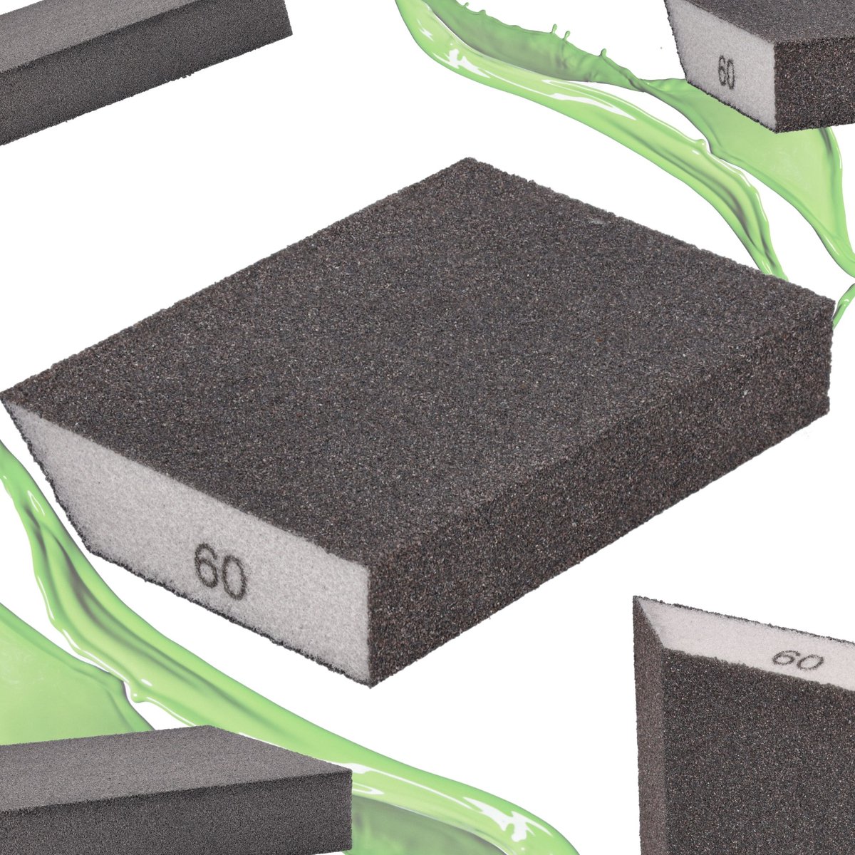 Schuurblok P60 ToolSpace - Schuurblok met schuine zijde voor nat/droog schuren