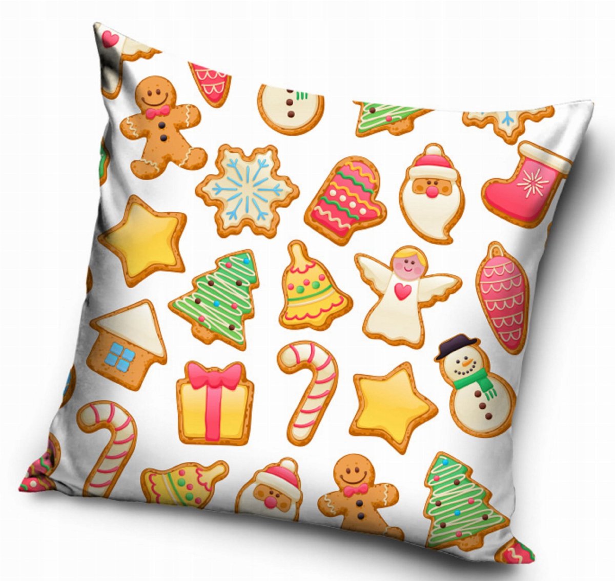 Kerst Kussenhoes 40x40 - Vrolijk Kerstfeest Peperkoek