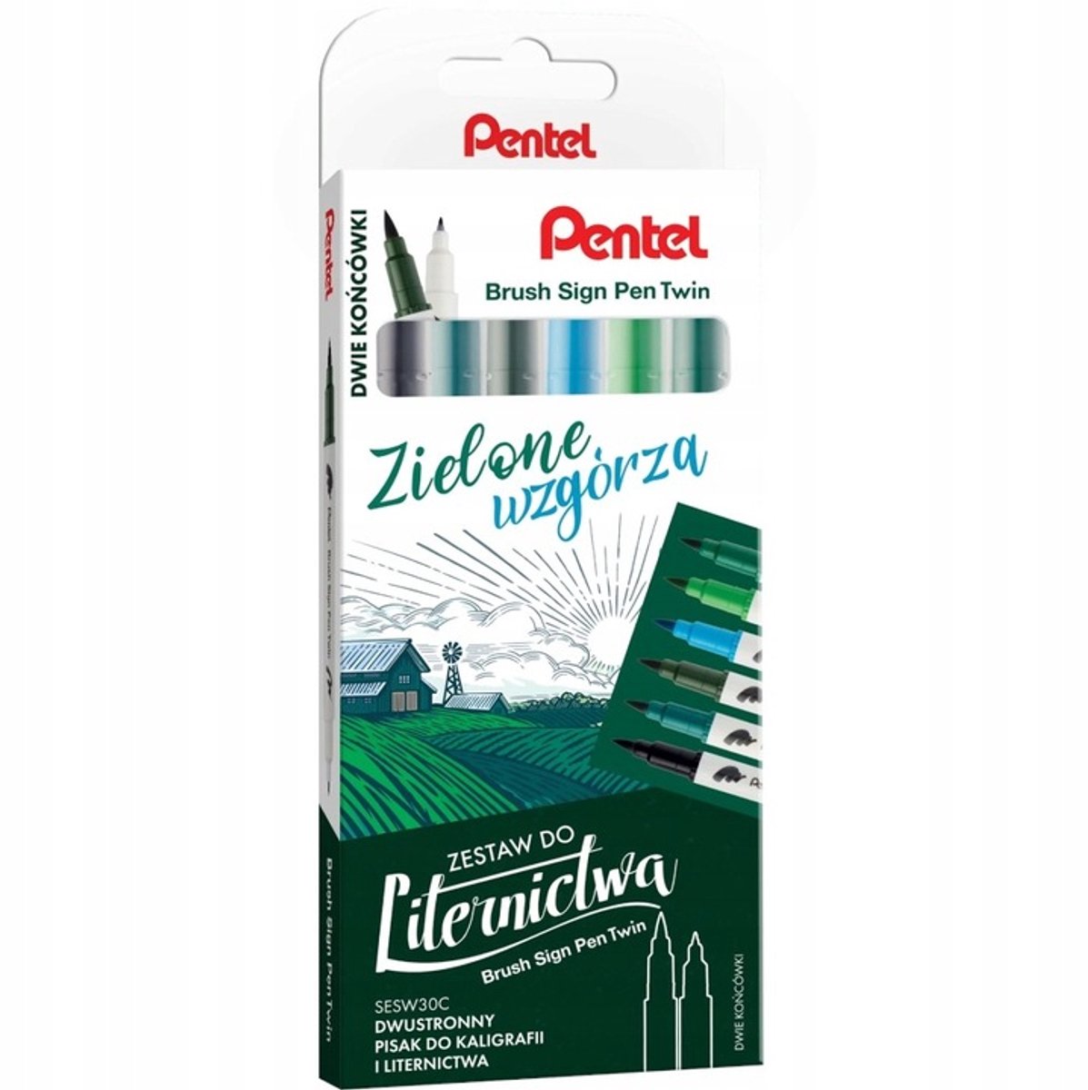 Pentel Brush Sign Pen Set - 6 kalligrafiestiften