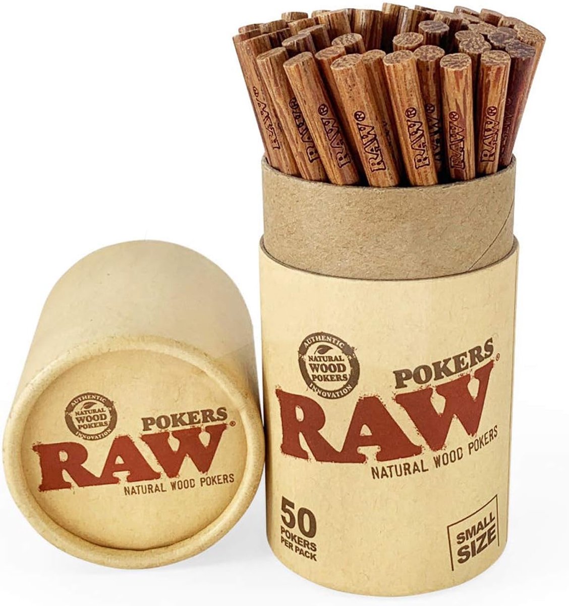 RAW Natural Wood Pokers - Pack, Push and Roll - 4.5" x .25" Each Porch Stick - 50 Pack - ShopVlot