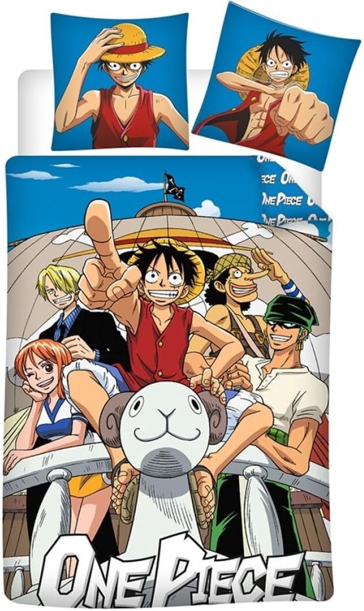 Luffy et tous les personnages Bed Linen Set Retroversible OP, 140 x 200 cm - ShopVlot
