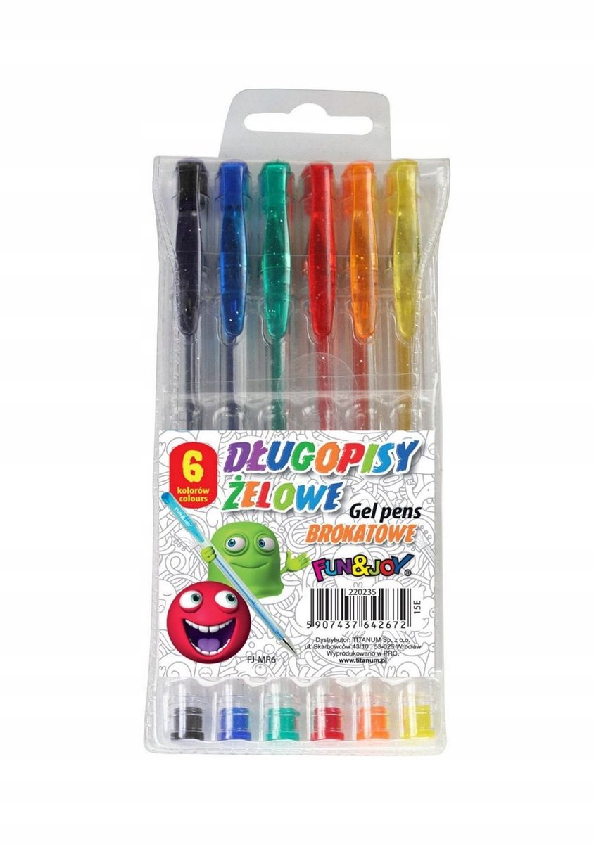 Glittergelpenset - 6 kleuren