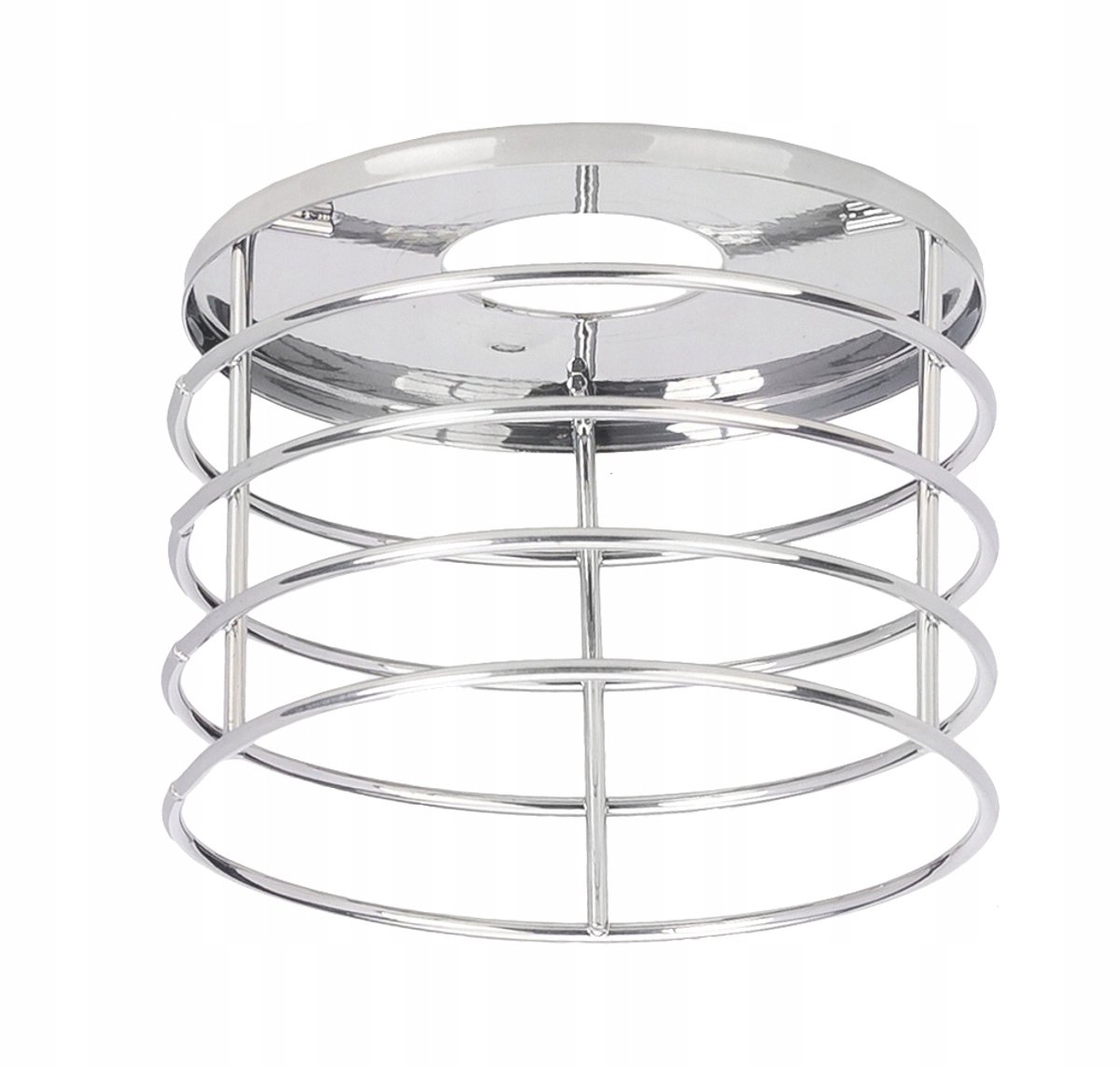Metalen Draad Lampenkap E27 Loft Veer Chroom - Ø12cm