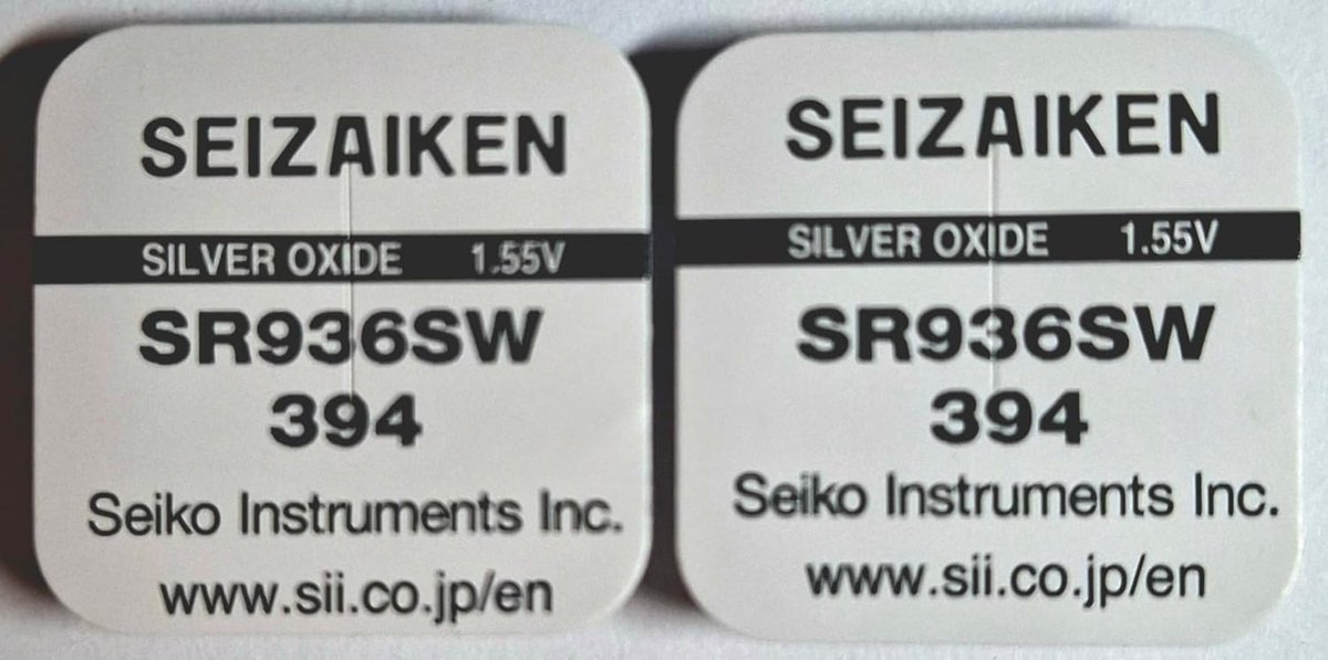 2 x button cells original SEIZAIKEN 394, SR936SW, 1.55 V, watch batteries silver oxide, 0% mercury, 100% made in Japan - ShopVlot