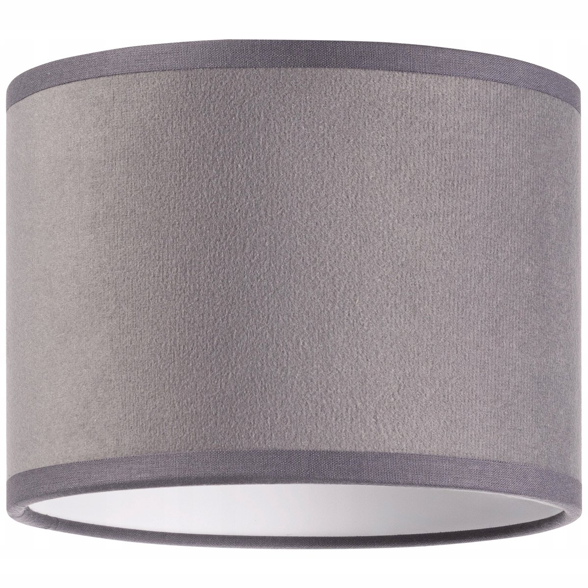 Grijze fluwelen lampenkap, rond, 16cm, E27