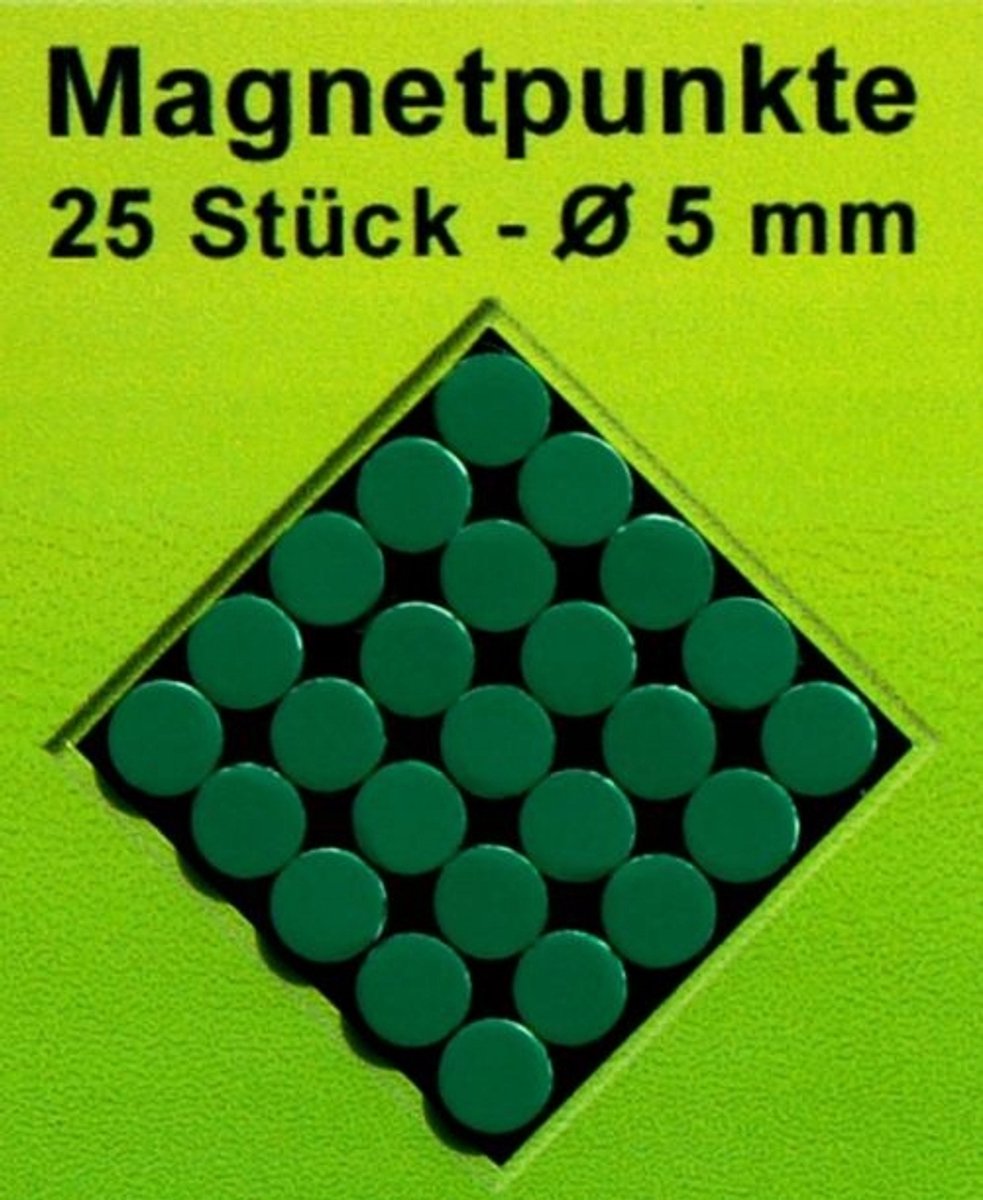Groene Kaartmagneten 5mm - 25 Stuks