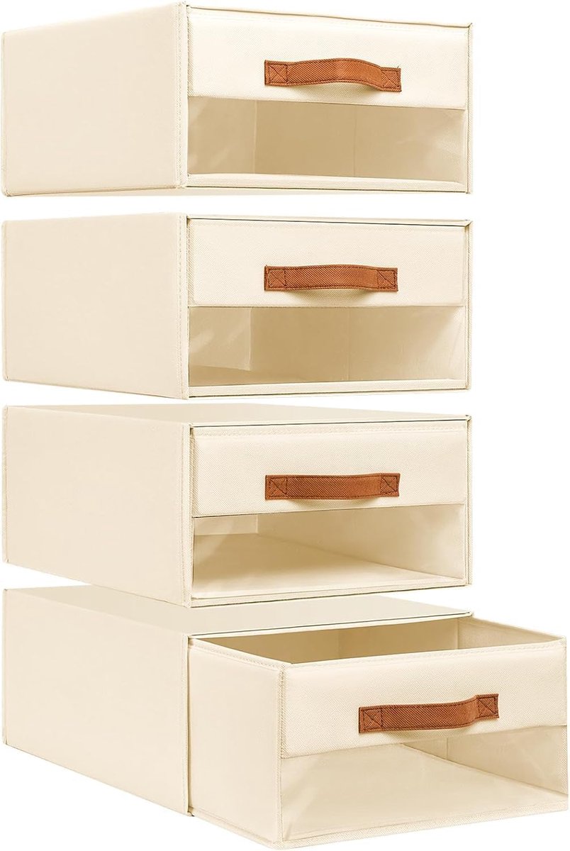 DIMJ Drawer Storage System, Drawer Boxes, Storage Box, Folding Boxes with Window, Organiser, Drawer, Wardrobe - ShopVlot