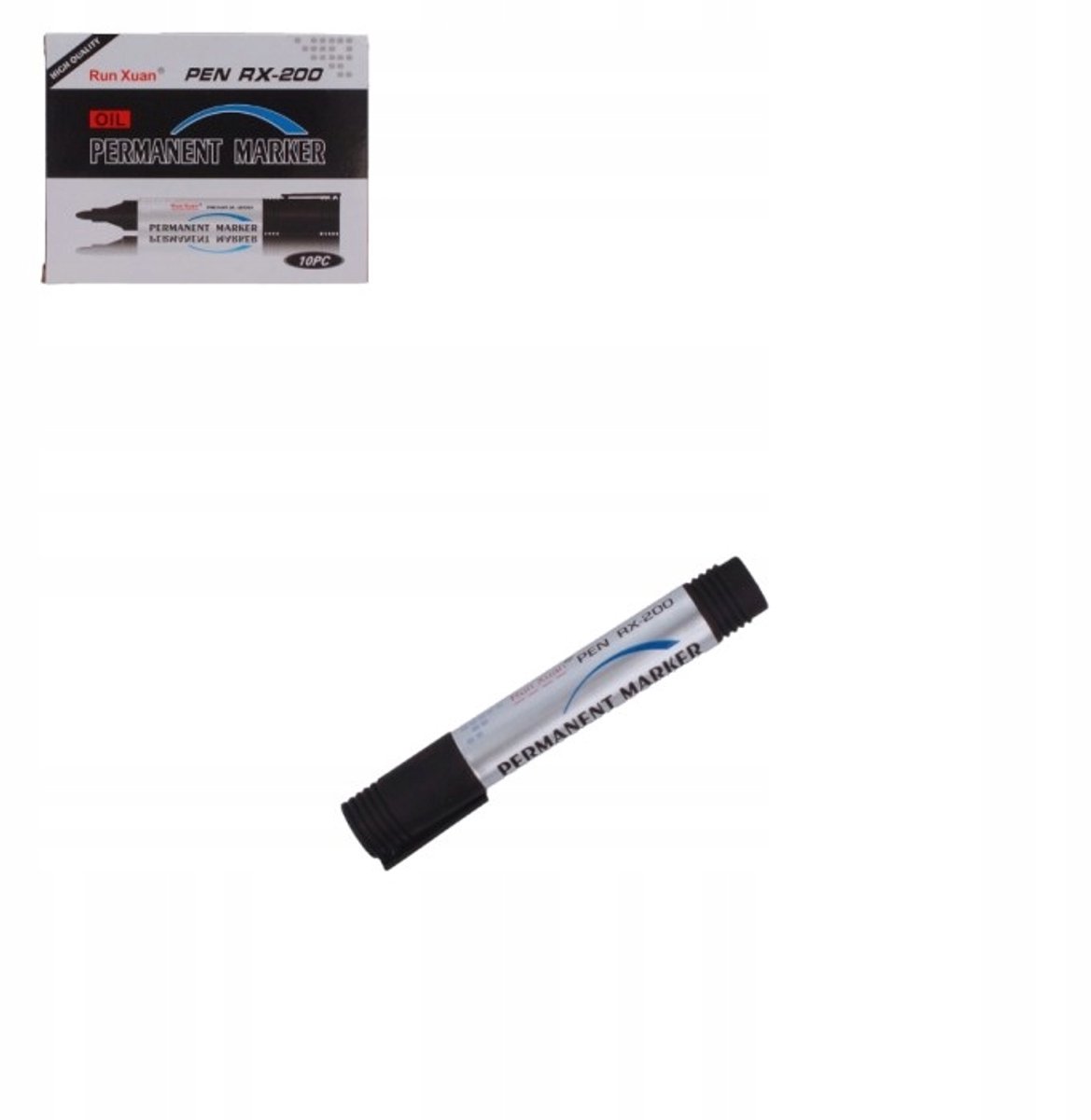 Permanente marker Zwart, Sneldrogend, 12,5 cm