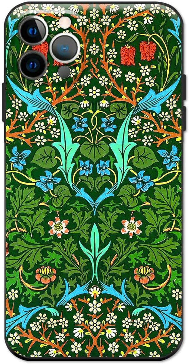Compatible with iPhone 13 Pro Case Cute Art Silicone Case with Design Tempered Bumper with Screen Protector Protector - ShopVlot