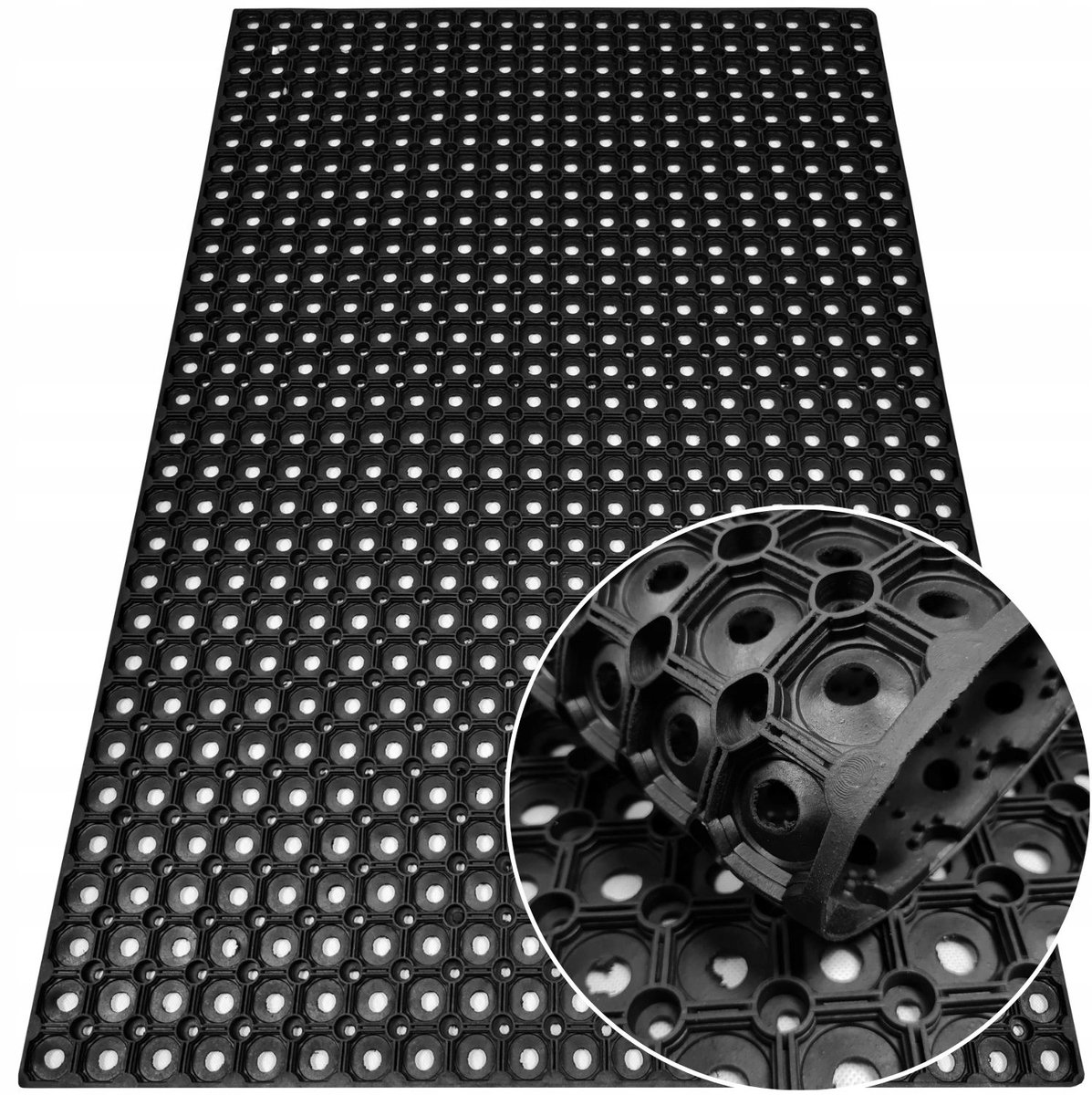 Ajouré rubber deurmat 60x80 cm - Buiten, vuil- en waterafstotend