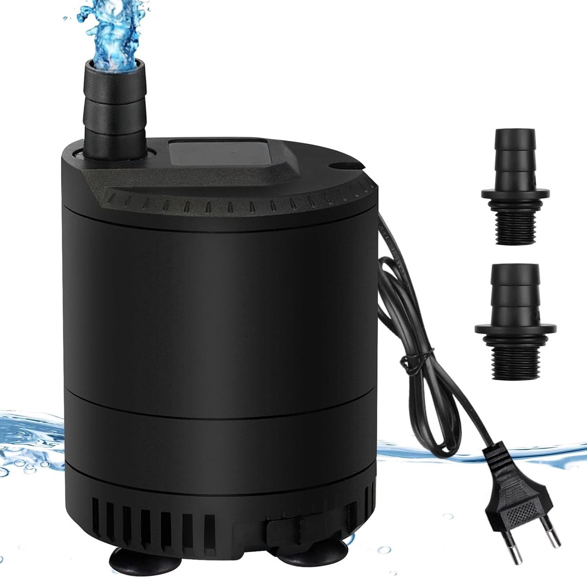 Onderwaterpomp - Zwart - 11 x 7,8 cm - Mini-waterpomp met Droogloopbeveiliging - Voor Vijvers en Aquaria