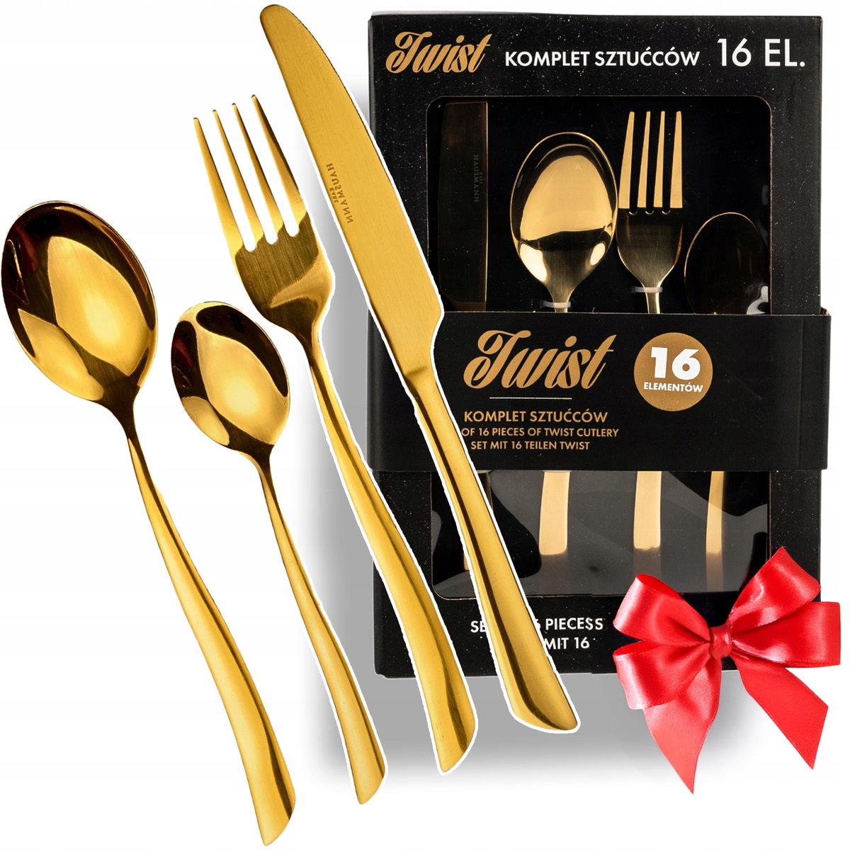 Karl Hausmann Twist Goud Bestekset 16 Delig voor 4 Personen