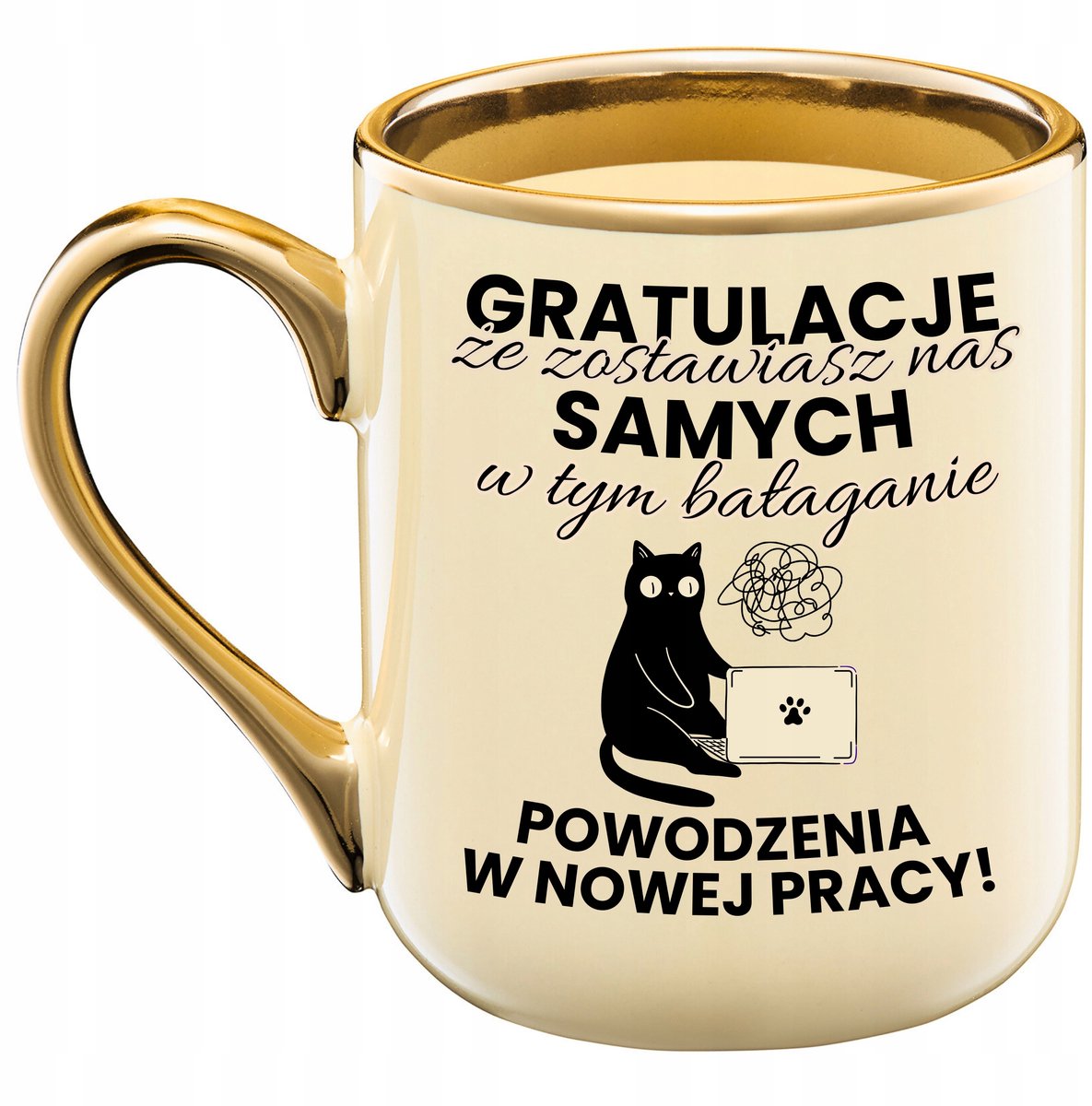 Elegante beige mok voor afscheid van collega - 330ml