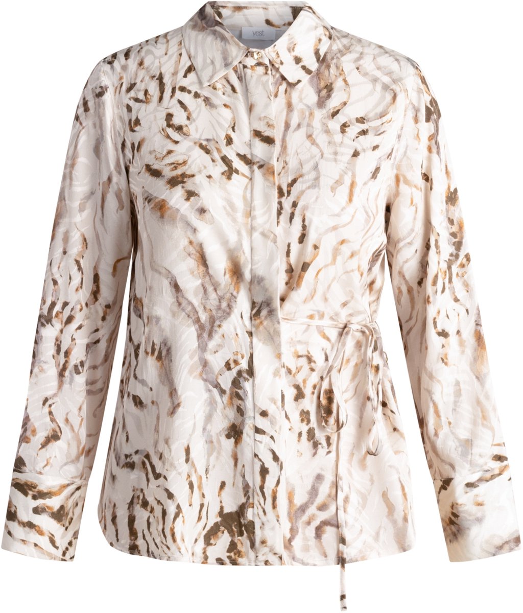 YEST CURVE Trudy Blouses - Beige Cream/Multi Co - maat 1(48)