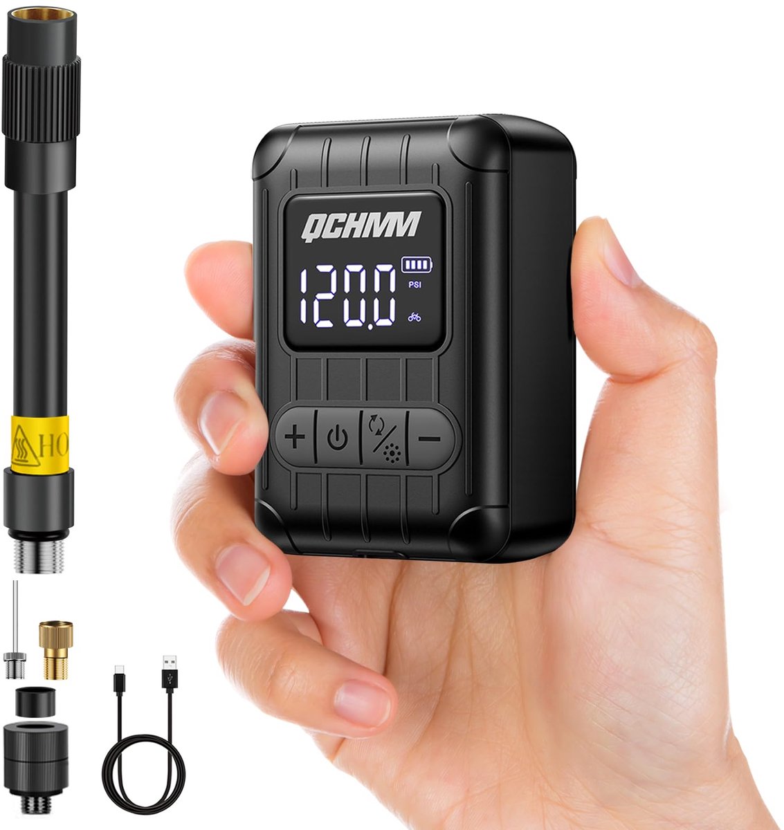 Fietspomp, mini-fietspomp, 120 PSI met manometer - ShopVlot