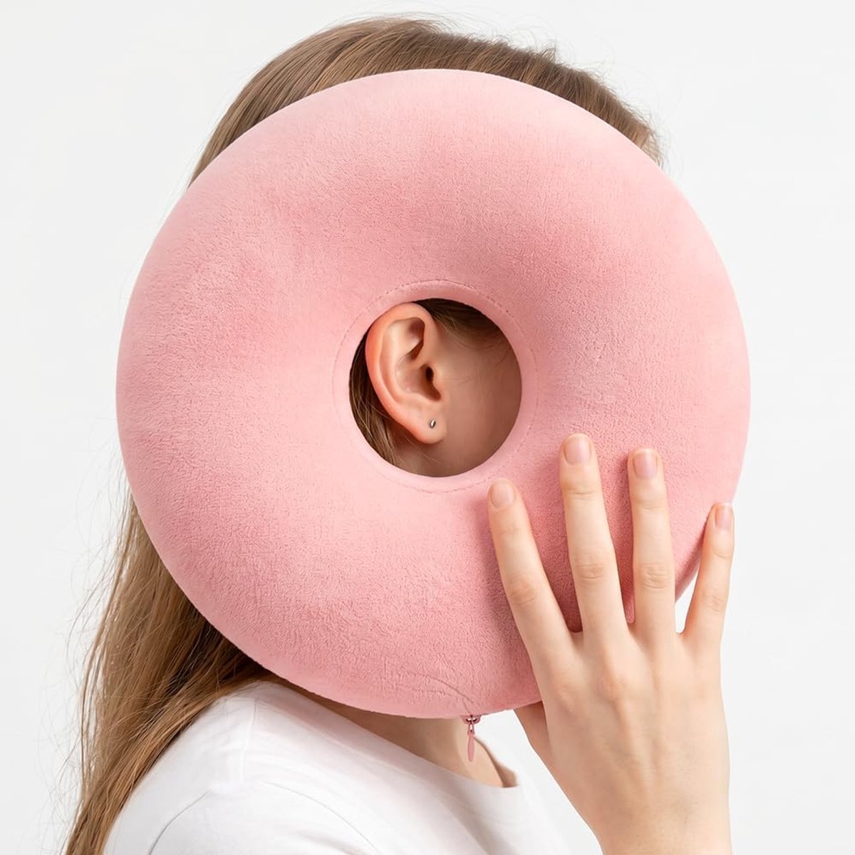 Oorpiercingkussen met afneembare hoes, verstelbaar donutkussen, voor oren, ontstekingen, decubitus, pijnverlichting - ShopVlot