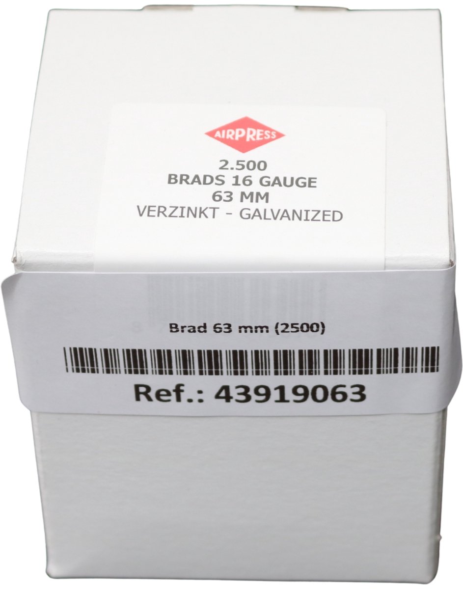 Brads 63 mm 2500 stuks