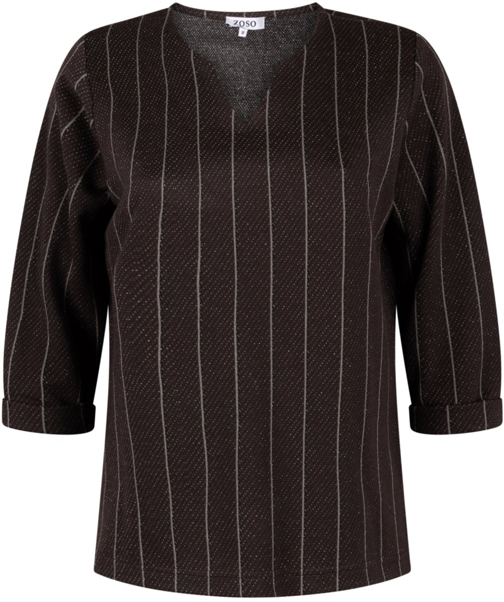 Zoso T-shirt Lilly 264 Espresso Dames Maat - 3XL