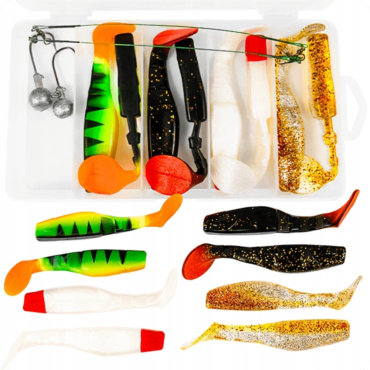 Sahido Killer Impact Fury Set: 13 Spin-Aas 10cm voor Snoek