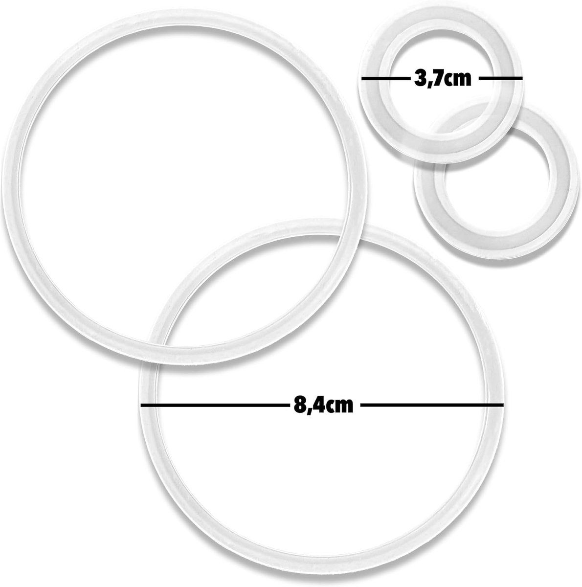 Vervangingsringen voor protein shaker - 2 kleine en 2 grote silicone ringen - BPA vrij en duurzaam - ShopVlot