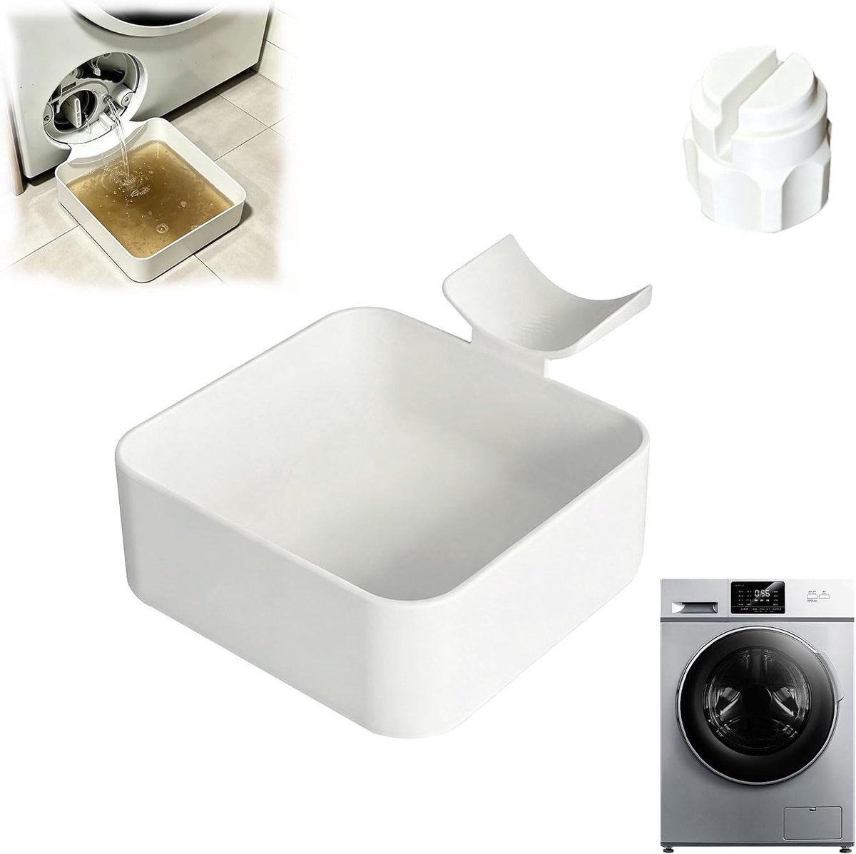 Wasmachine Lekbak 17,8 x 17,8 cm met 2 Watergeleiders - ShopVlot