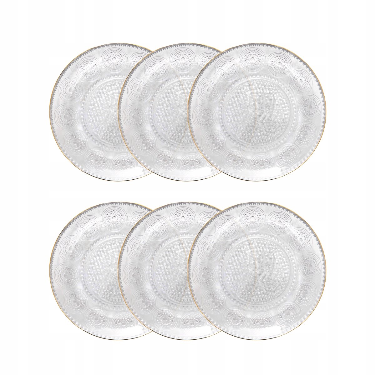 HOMLA Tonglazen Schoteltjes 4 stuks, Goud Randje, 15 cm