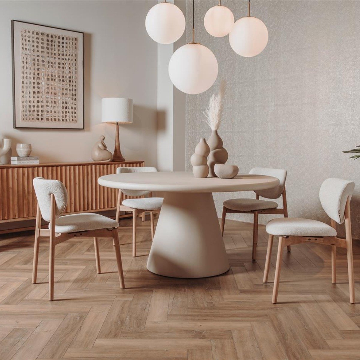 Tower Living Eetkamertafel Mello Rond Beige 150cm