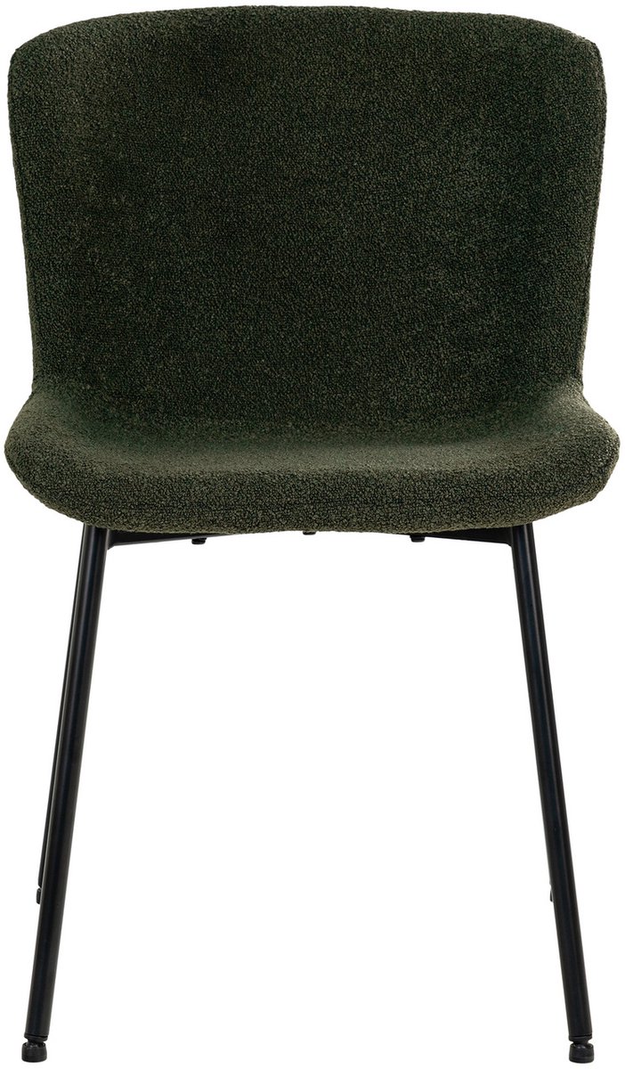 House Nordic Eetkamerstoel Donkergroen Bouclé - Zithoogte 47cm - Maceda - House Nordic - Set van 2