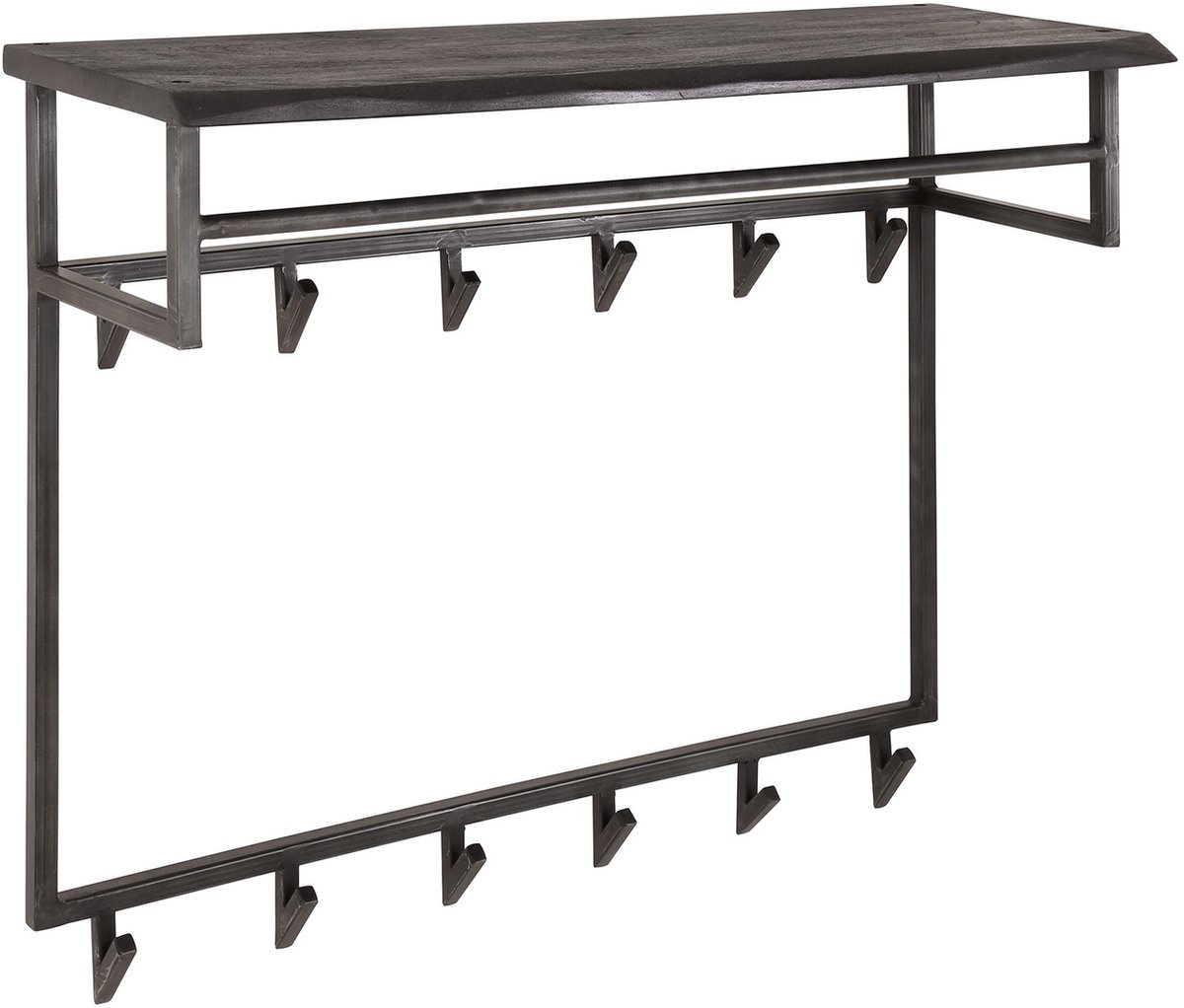 Giga Meubel Kapstok Yucon - Zwart Metaal - 12 Haken - 30x100x80cm