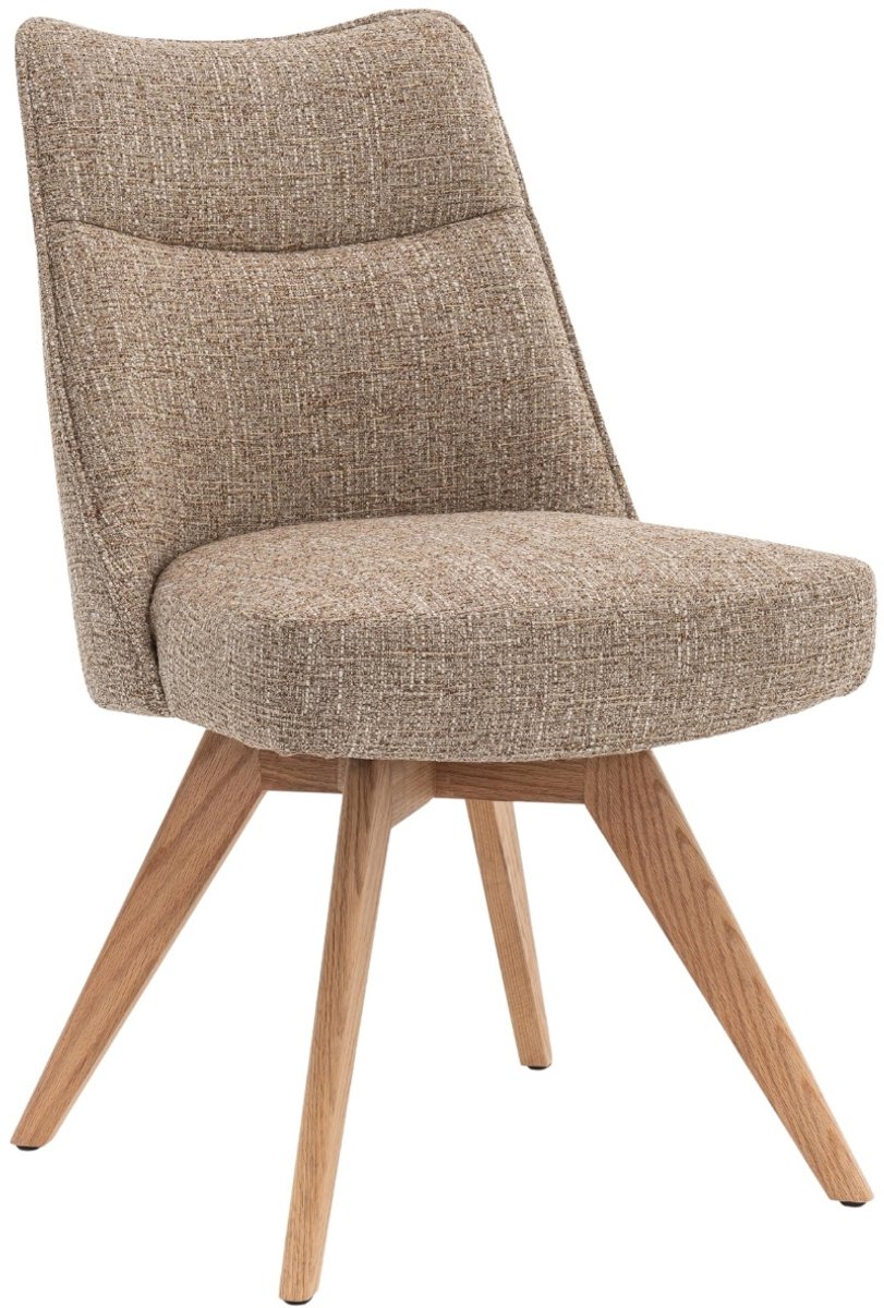 DÉJA Living Eetkamerstoel Meau - Taupe/Naturel - Draaibaar - Set van 2