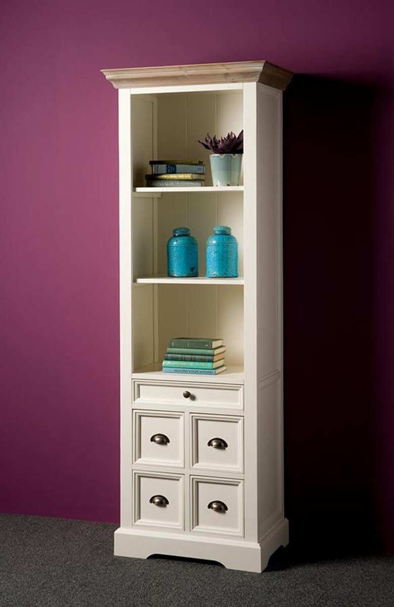 Tower Living Boekenkast Fleur - Wit Hout - 66x40x191cm