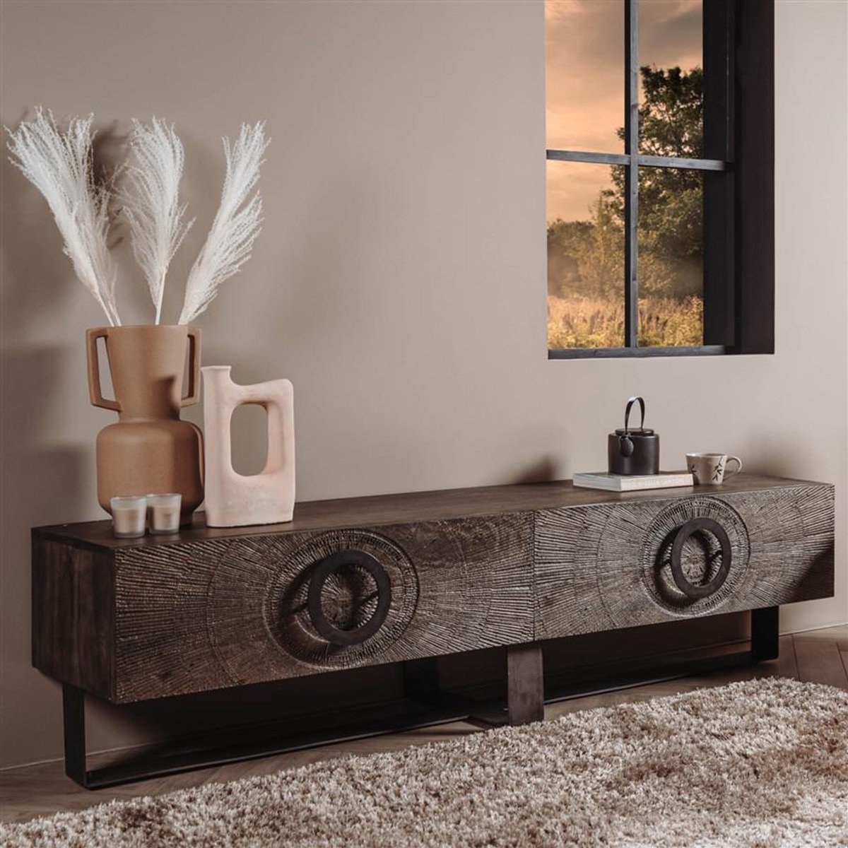 Tower Living Tv-meubel Padua - Bruin Hout - 207x55x50cm