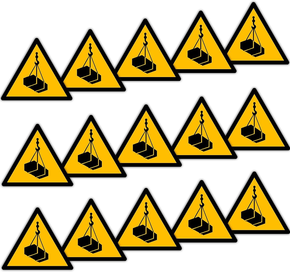 Sticker gevaarssignaal driehoek - polyester geel zwart - voor binnen en buiten - waarschuwt tegen gevaar - ShopVlot