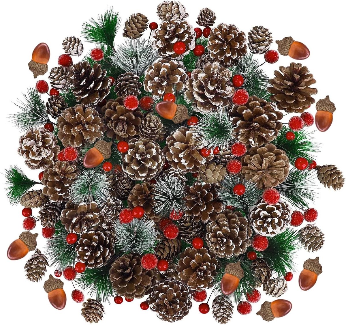 Kerstdecoratie - Multicolor - Set van 40 Stuks - Herbruikbare Knutselaccessoires voor Adventskrans en Woondecoratie
