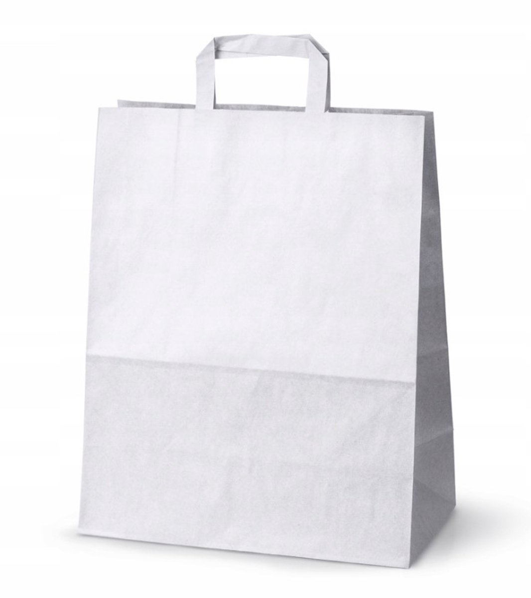 10x Witte Papieren Zakken 32x16x39 cm - Ideaal voor Cadeaus & Winkelen