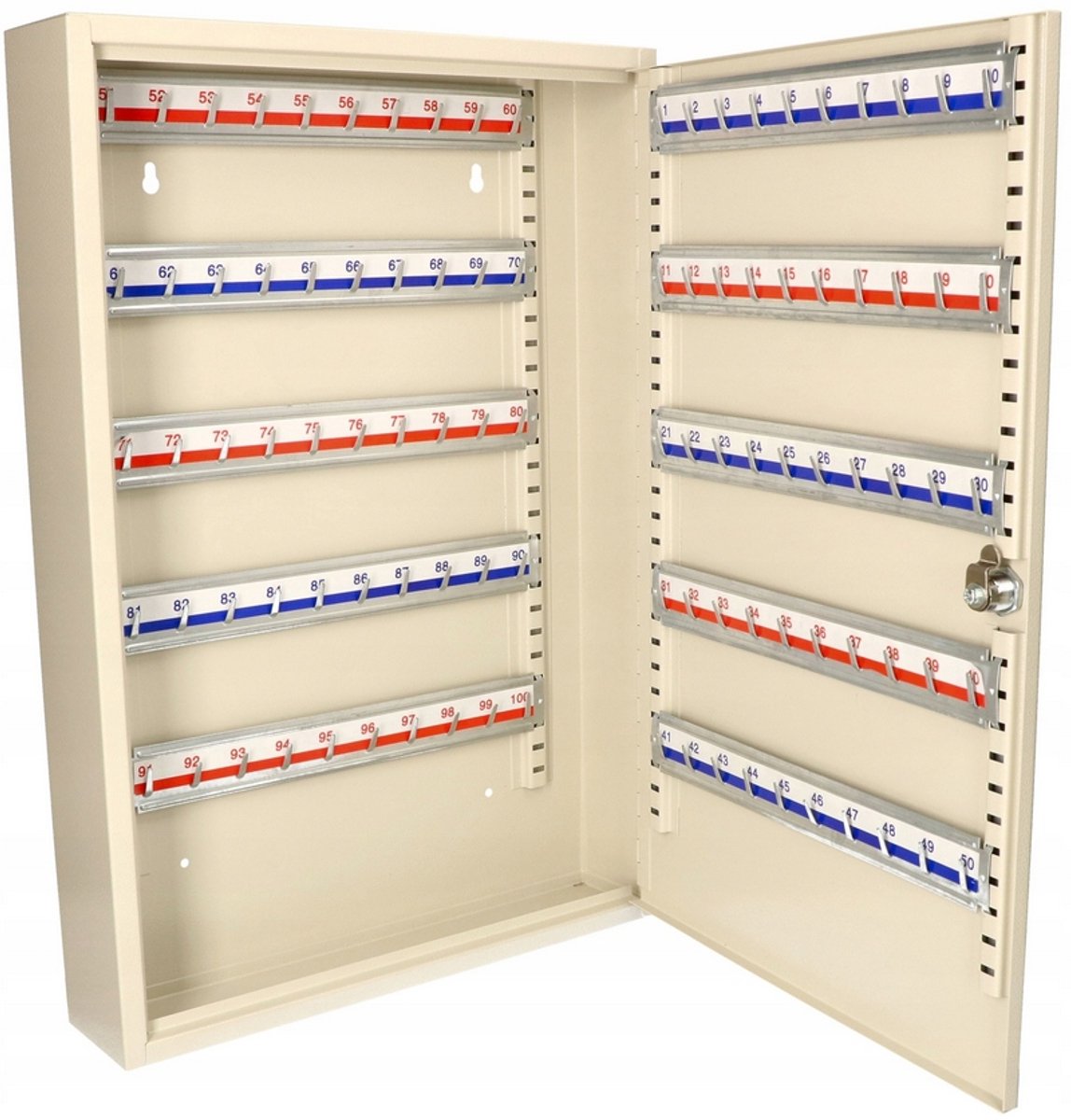 Merkloze Metalen Sleutelkast voor 100 Sleutels - 38x55x8 cm