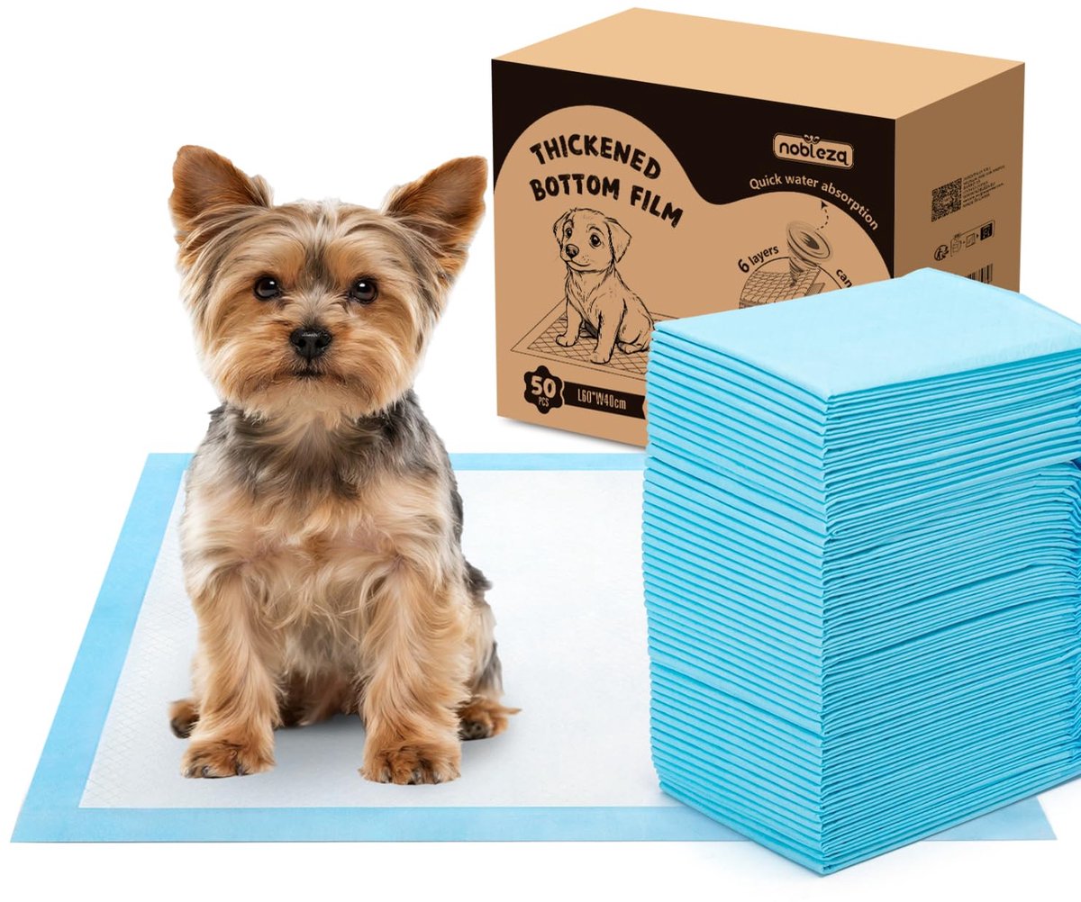 Nobleza Trainingspads voor honden en puppy's, 40 x 60 cm, pipi-matten voor honden, 50 stuks, absorberende - ShopVlot