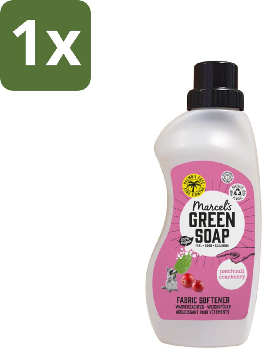Marcel's Green Soap - Wasverzachter - Patchouli & Cranberry - Zachte frisheid - 30 Wasbeurten - 750 ml - 1 stuk