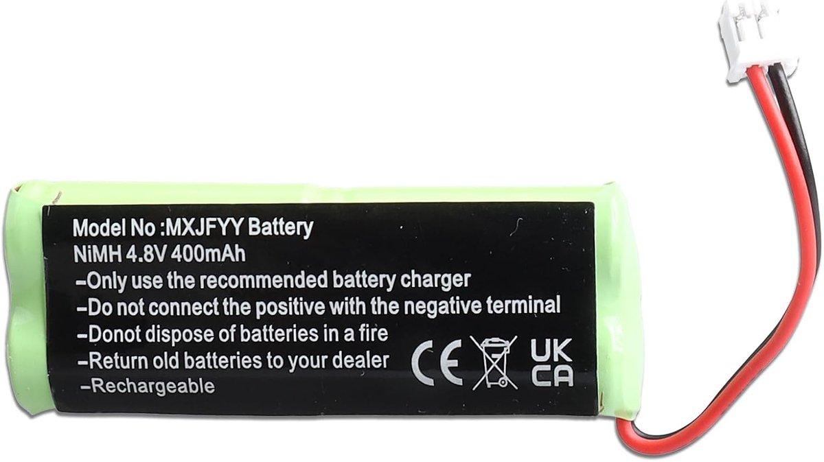 Oplaadbare batterij 4.8V 400mAh - NiMH - Hoge capaciteit - Ideaal voor Dogtra hondenhalsbanden - ShopVlot