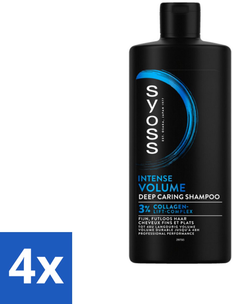 SYOSS - Volume 440 ml - Shampoo - Voor Volumeboost - 440ml - Voordeelverpakking - 4 stuks