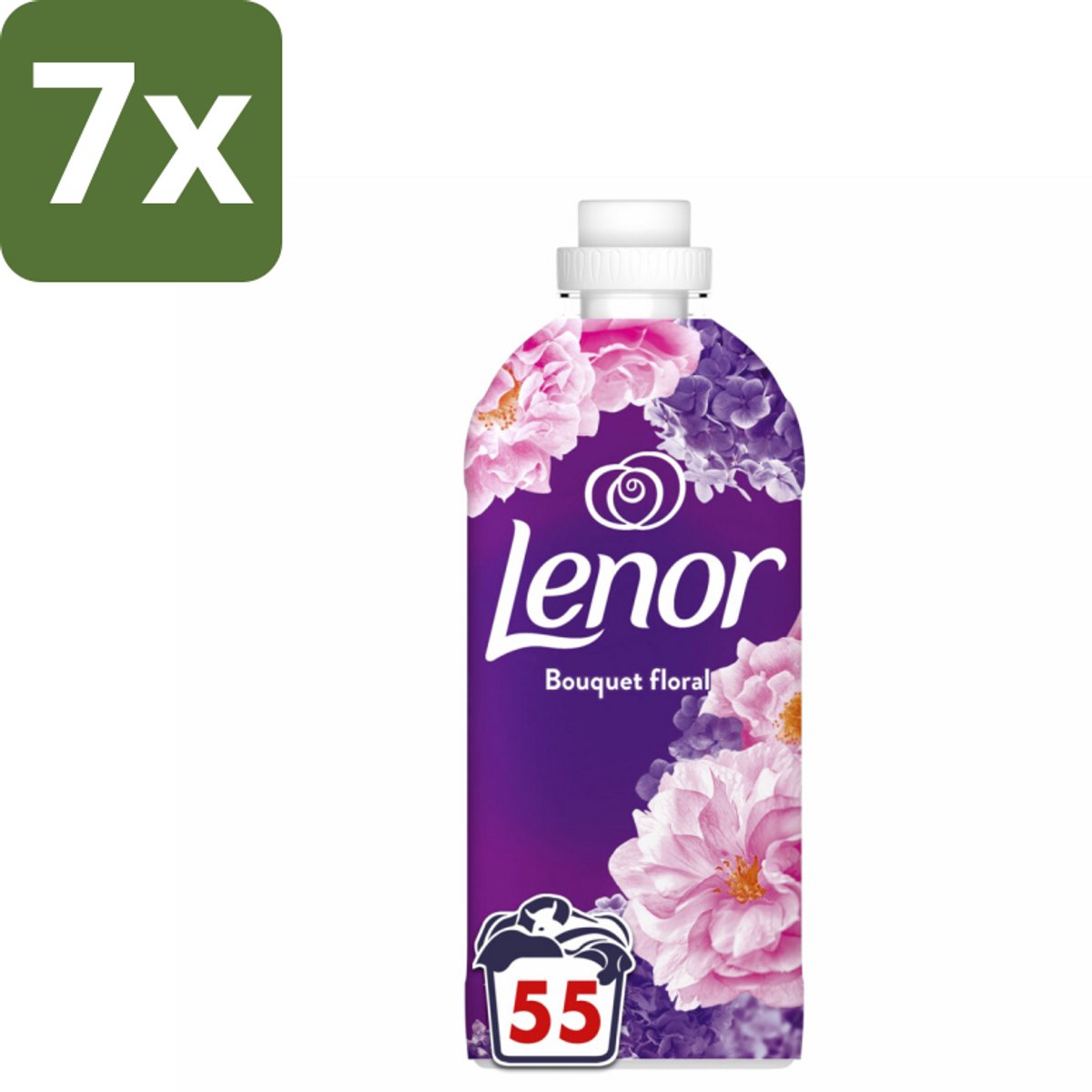 Lenor - Wasverzachter - Bloemenboeket - Fris & Zacht - 55 Wasbeurten - Bulkverpakking - 7 stuks