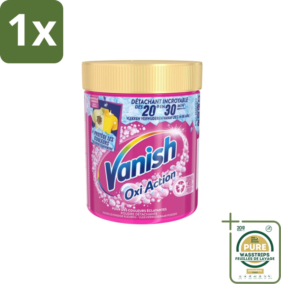 1 x Vanish - Vlekverwijderaar - Oxi Action Wasbooster Poeder - Voor Gekleurde Was - 470 g- Vlekkenverwijderaar - Gekleurde Was - Wasbooster - Vlekken Op Kleding - Wasmiddel