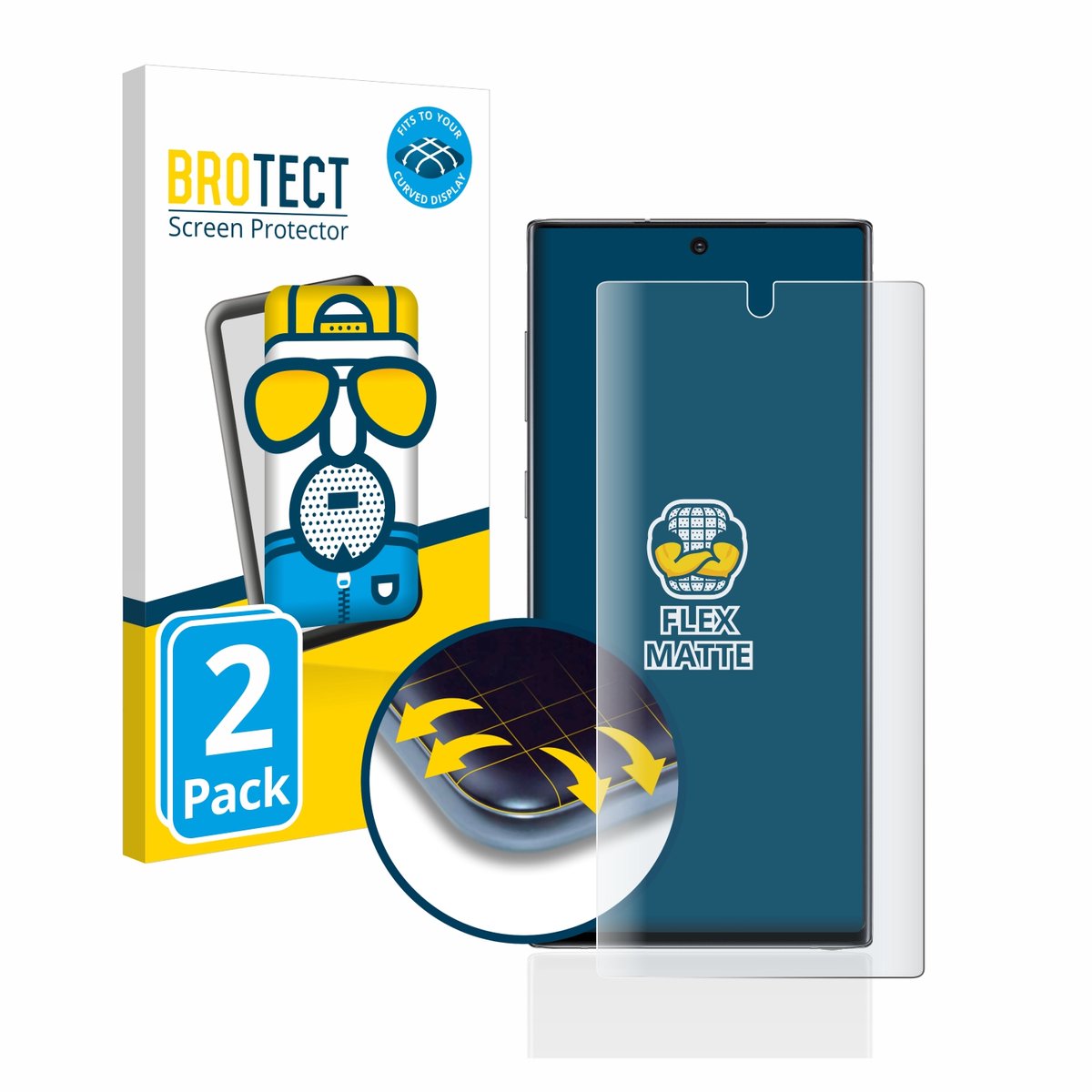 BROTECT - Screenprotector voor Samsung Galaxy Note 10 - Folie Beschermfolie matte volledig dekking 2 Stuks