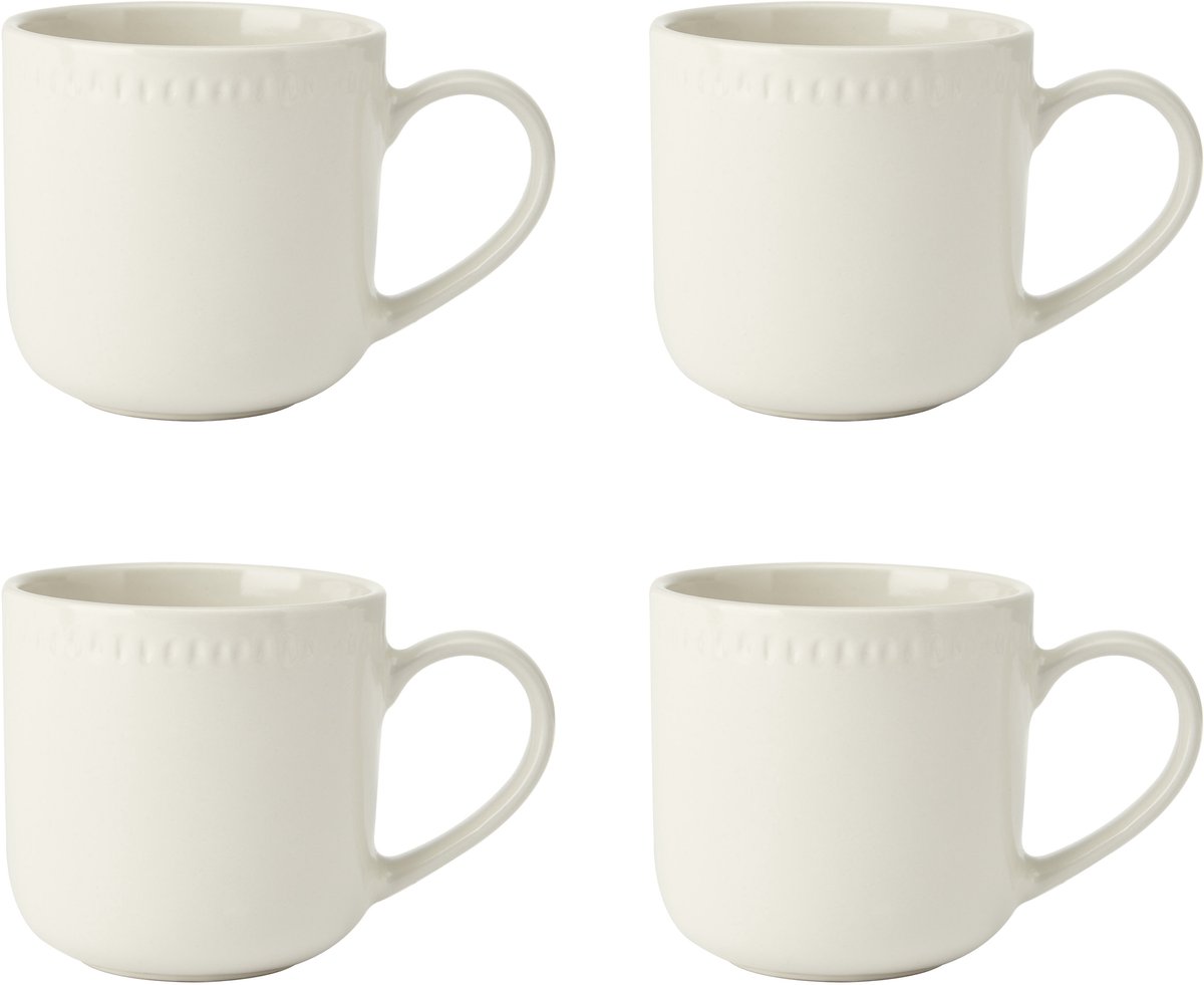 Mikasa - Mokken - Cranborne - Keramiek - Crème - Set van 4 - 320ml