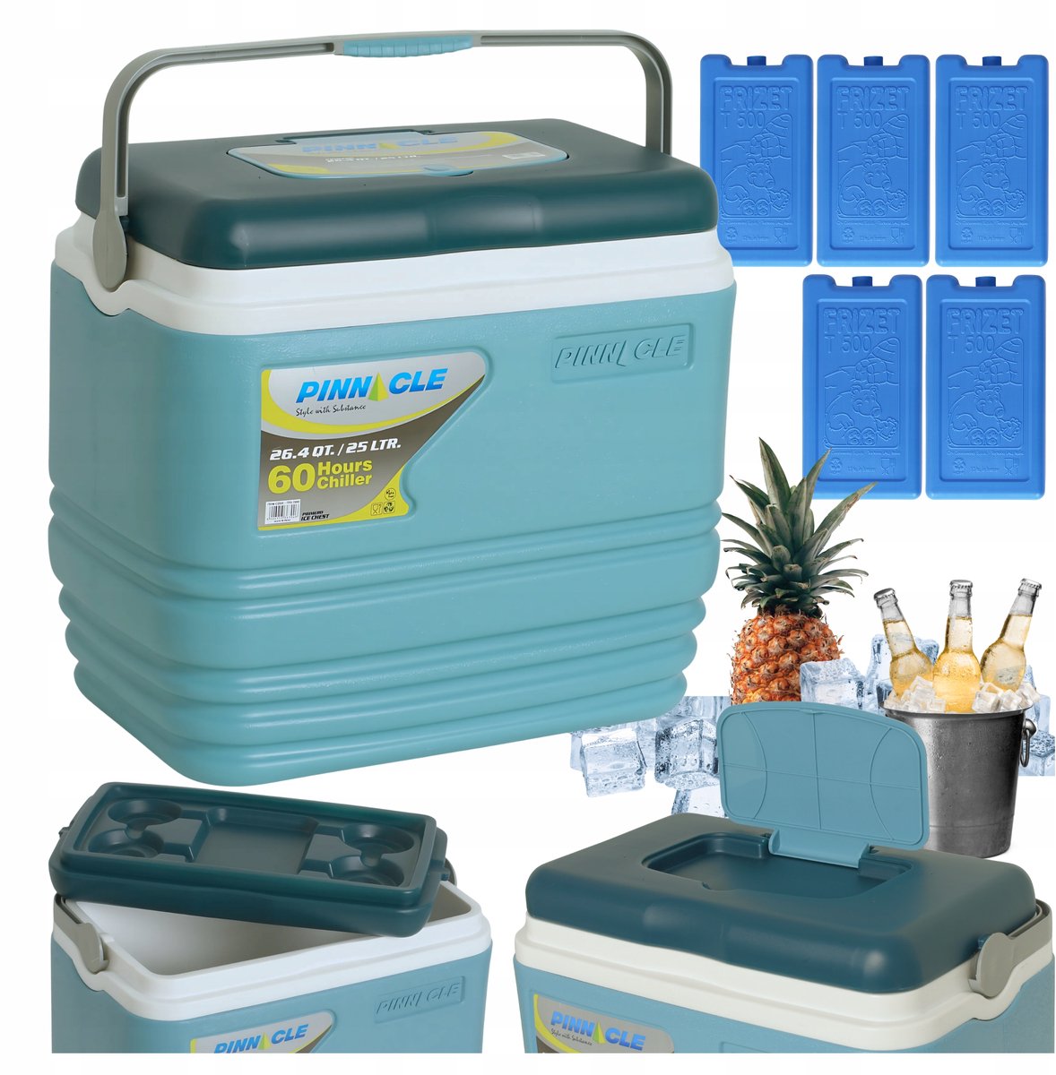 Merkloze Koelbox 25L met 5 Koelelementen - Ideaal voor Outdoor